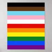 SlipperyJoe's Eleven Stripe Pride Flag verbindet P Poster (Vorne)