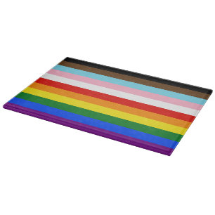 SlipperyJoe's Eleven Stripe Pride Flag verbindet P Schneidebrett