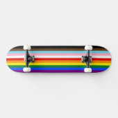 SlipperyJoe's Eleven Stripe Pride Flag verbindet P Skateboard (Horizontal)