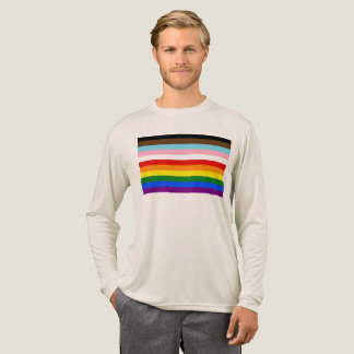 SlipperyJoe's Eleven Stripe Pride Flag verbindet P Tri-Blend Shirt