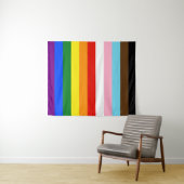 SlipperyJoe's Eleven Stripe Pride Flag verbindet P Wandteppich (Beispiel (Horizontal))