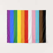 SlipperyJoe's Eleven Stripe Pride Flag verbindet P Wandteppich (Vorderseite (Horizontal))