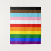 SlipperyJoe's Eleven Stripe Pride Flag verbindet P Wandteppich (Vorderseite)