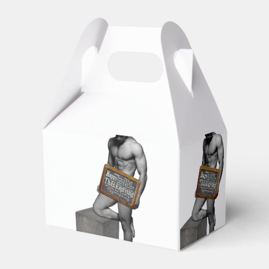 SlipperyJoe's Erntedank Mann mit sechs Päckchen ab Geschenkschachtel (Vorderseite)