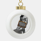 SlipperyJoe's Erntedank Mann mit sechs Päckchen ab Keramik Kugel-Ornament (Vorderseite)