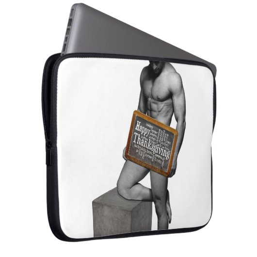 SlipperyJoe's Erntedank Mann mit sechs Päckchen ab Laptopschutzhülle (Vorne Rechts)