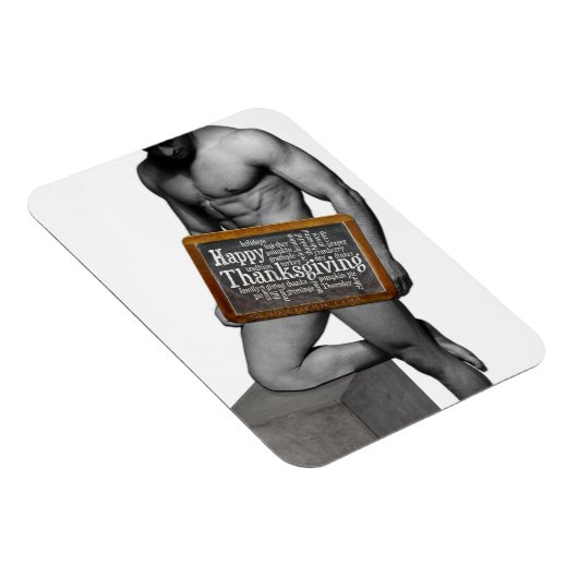 SlipperyJoe's Erntedank Mann mit sechs Päckchen ab Magnet (Rechte Seite)