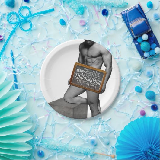 SlipperyJoe's Erntedank Mann mit sechs Päckchen ab Pappteller (Party)