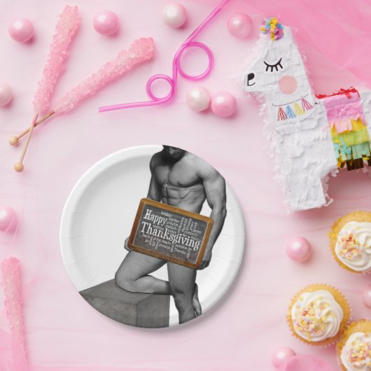 SlipperyJoe's Erntedank Mann mit sechs Päckchen ab Pappteller (Party)