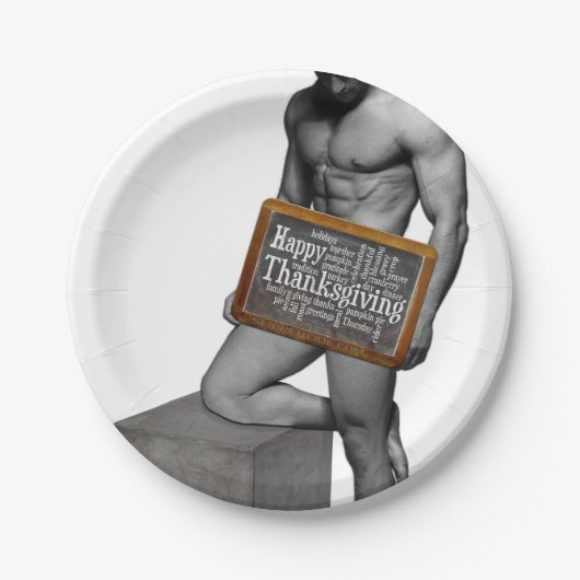 SlipperyJoe's Erntedank Mann mit sechs Päckchen ab Pappteller (Vorderseite)