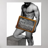 SlipperyJoe's Erntedank Mann mit sechs Päckchen ab Poster (Vorne)