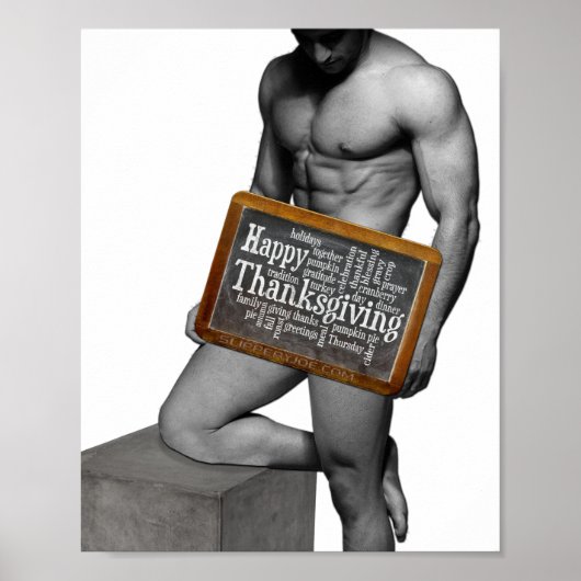 SlipperyJoe's Erntedank Mann mit sechs Päckchen ab Poster (Vorne)