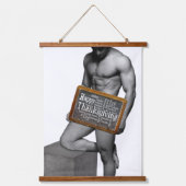 SlipperyJoe's Erntedank Mann mit sechs Päckchen ab Wandteppich Mit Holzrahmen (Vorderseite)