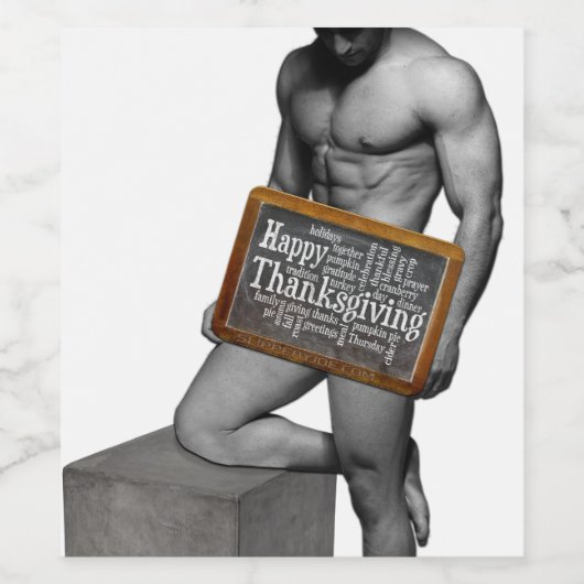 SlipperyJoe's Erntedank Mann mit sechs Päckchen ab Weinetikett (Einzelnes Label)