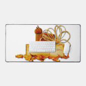 SlipperyJoe's Erntedank spricht Blätter LGBT Schreibtischunterlage (Tastatur & Maus)