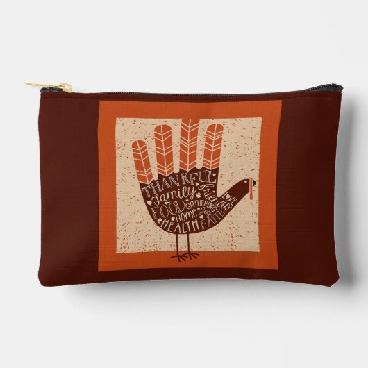 SlipperyJoe's Erntedank Truthahn gemütliche Herbst Zubehörtasche (Vorderseite)