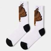 SlipperyJoe's Erntedank Truthahnflügel bunt f Socken (Linkes Detail)