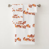 SlipperyJoe's Erntedank verlasse braunen Orangenku Badhandtuch Set (Insitu)
