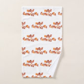 SlipperyJoe's Erntedank verlasse braunen Orangenku Badhandtuch Set (Handtuch)