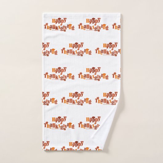 SlipperyJoe's Erntedank verlasse braunen Orangenku Badhandtuch Set (Handtuch)