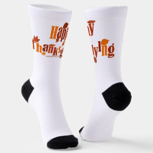 SlipperyJoe's Erntedank verlasse braunen Orangenku Socken
