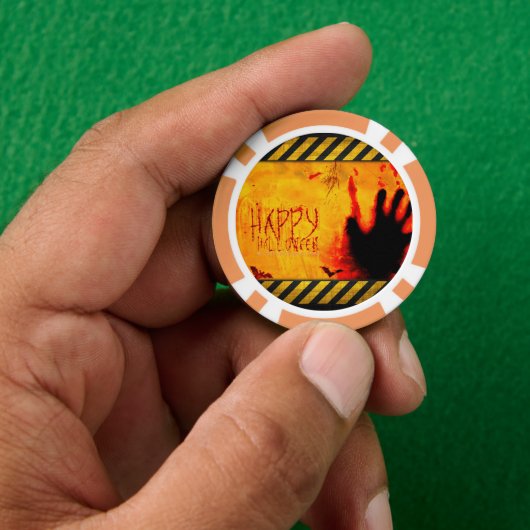 SlipperyJoe's erschütternde Halloween-Szene-Fleder Pokerchips (Hand)