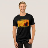 SlipperyJoe's erschütternde Halloween-Szene-Fleder Tri-Blend Shirt (Vorderseite voll)