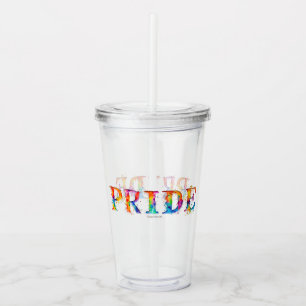 SlipperyJoe's farbenfrohe kreative Pride-themed Te Acryltrinkbecher