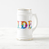 SlipperyJoe's farbenfrohe kreative Pride-themed Te Bierglas (VorderseiteRechts)