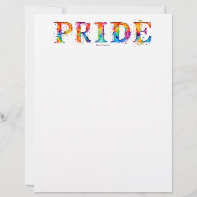 SlipperyJoe's farbenfrohe kreative Pride-themed Te Briefbogen (Vorderseite)