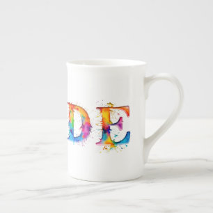 SlipperyJoe's farbenfrohe kreative Pride-themed Te Porzellantasse