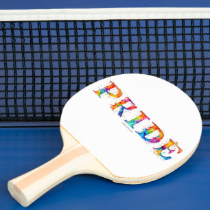 SlipperyJoe's farbenfrohe kreative Pride-themed Te Tischtennis Schläger