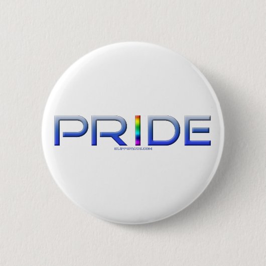 SlipperyJoe's farbenfroher Pride Wort fett metalli Button (Vorderseite)