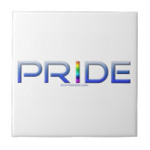 SlipperyJoe's farbenfroher Pride Wort fett metalli Fliese (Vorderseite)