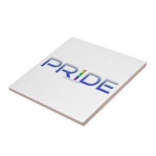 SlipperyJoe's farbenfroher Pride Wort fett metalli Fliese