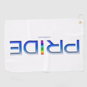 SlipperyJoe's farbenfroher Pride Wort fett metalli Golfhandtuch (Horizontal)