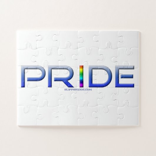 SlipperyJoe's farbenfroher Pride Wort fett metalli Puzzle (Horizontal)