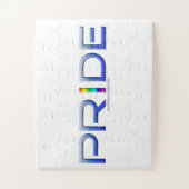 SlipperyJoe's farbenfroher Pride Wort fett metalli Puzzle (Vertikal)