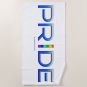 SlipperyJoe's farbenfroher Pride Wort fett metalli Strandtuch (Vorderseite)