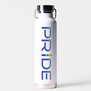SlipperyJoe's Farbiger Stolz Wort blau Regenbogen  Trinkflasche