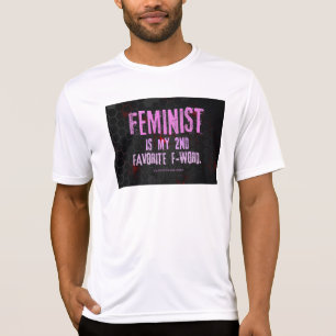 SlipperyJoe's Feminist f-word glühend rot 3-D blac T-Shirt