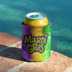 SlipperyJoe's festives Mardi-Gras-Themen-Kronenver Dosenkühler
