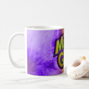 SlipperyJoe's festives Mardi Gras-Themen-Kronenver Kaffeetasse