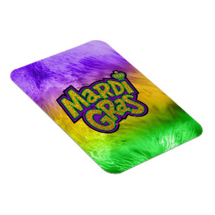 SlipperyJoe's festives Mardi-Gras-Themen-Kronenver Magnet