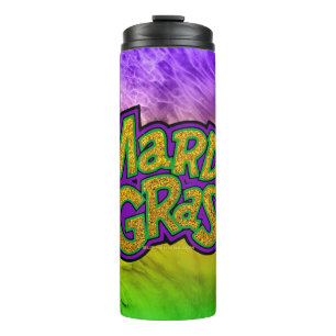 SlipperyJoe's festives Mardi-Gras-Themen-Kronenver Thermosbecher