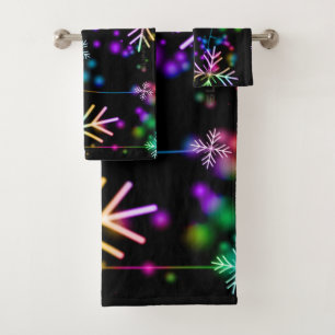 SlipperyJoe's festliche lebhafte Weihnachtsatmosph Badhandtuch Set