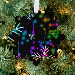 SlipperyJoe's festliche lebhafte Weihnachtsatmosph Ornament Karte