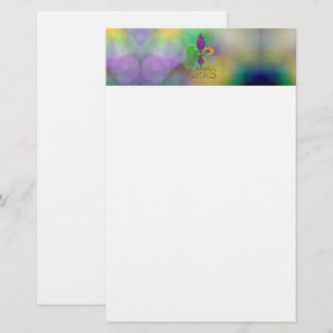 SlipperyJoe's festliches Mardi Gras themed lila gr Briefpapier