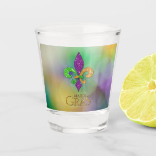 SlipperyJoe's festliches Mardi Gras themed lila gr Schnapsglas