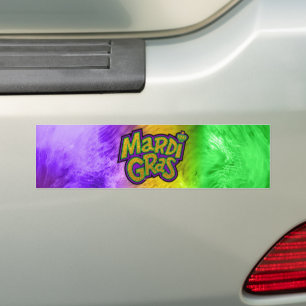 SlipperyJoe's festliches Mardi Gras-Themen-Kronenr Autoaufkleber